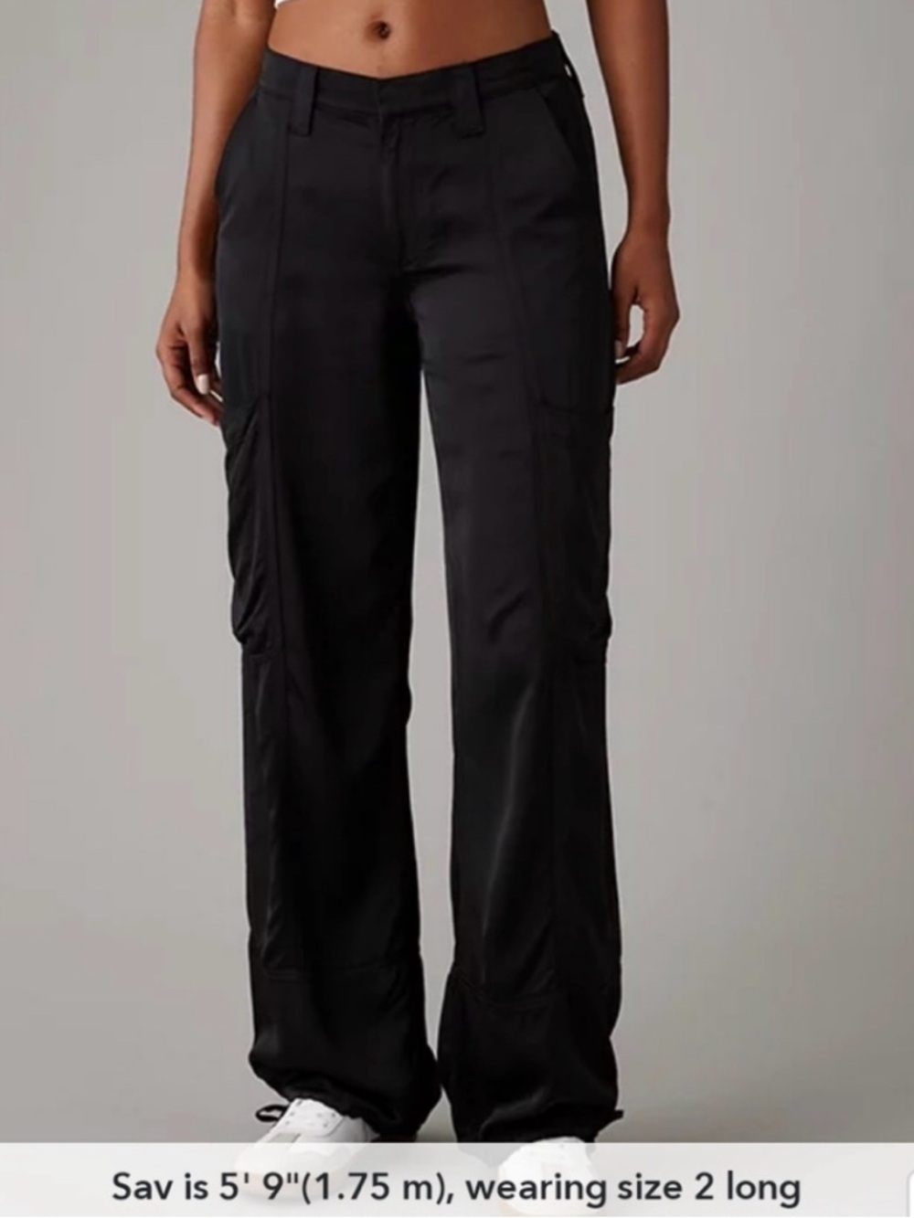 American Eagle‎ High Waited Baggy Satin Cargo Pants.